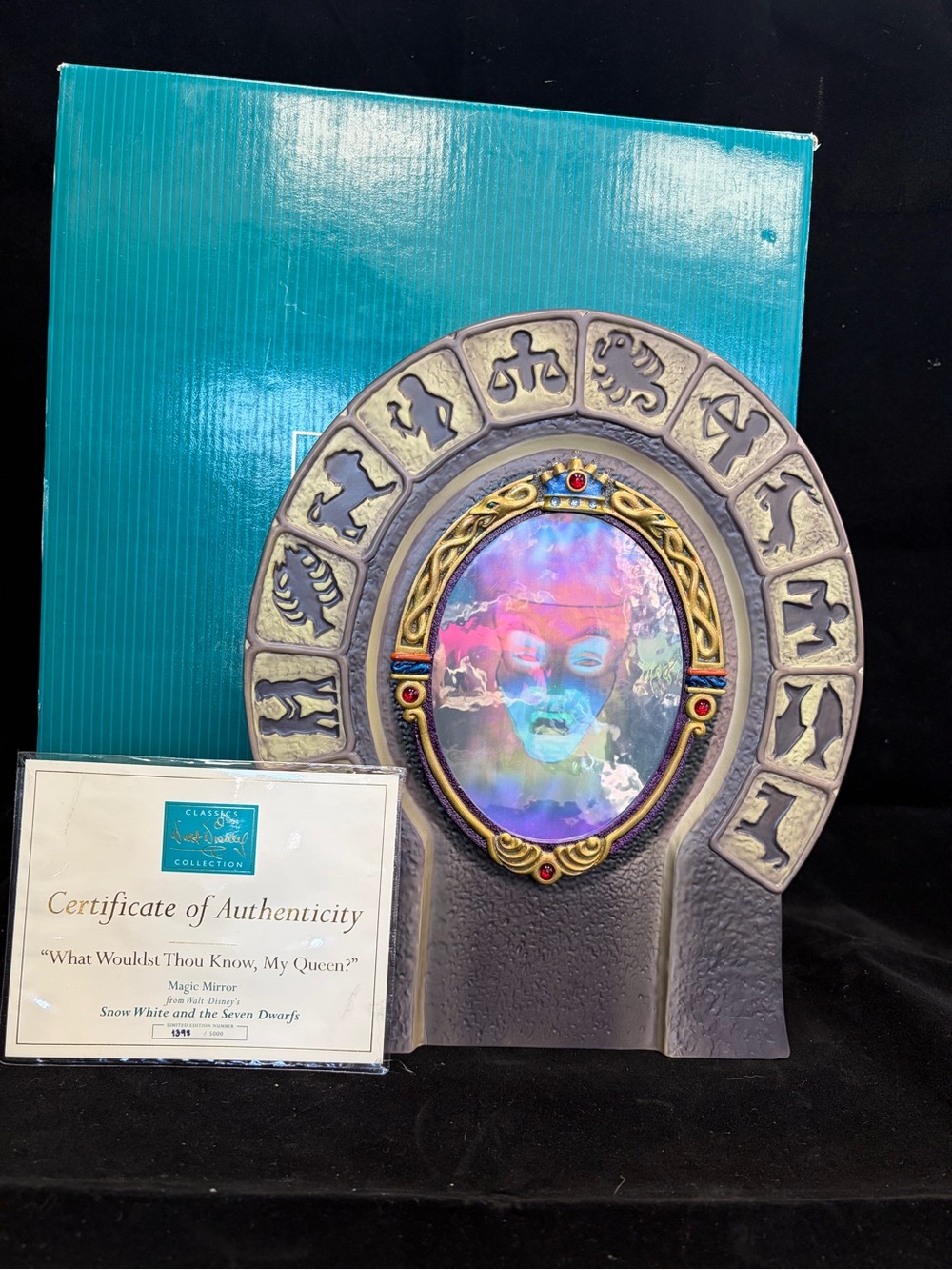 Walt Disney Classic Magic Mirror Sculpture - Certified Authentic Piece (item276)
